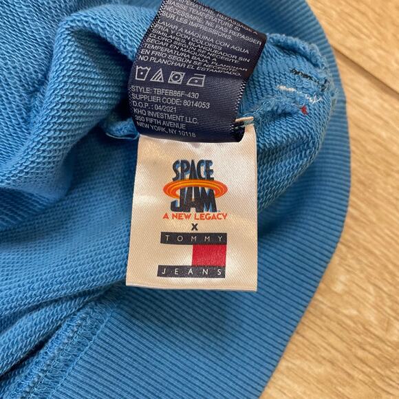 Tommy Jeans x Space Jam Hoodie XL Felix the Cat Blue Pullover Sweatshirt - Picture 4 of 9